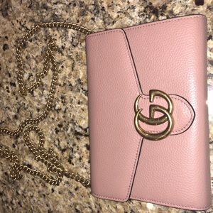GG Gucci Marmont Mini Chain Wallet - Crossbody